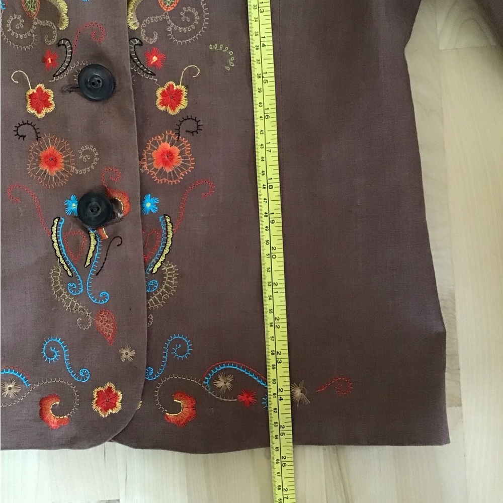 90s Unique Linen Jacket 🌸 - Picture 5 of 11